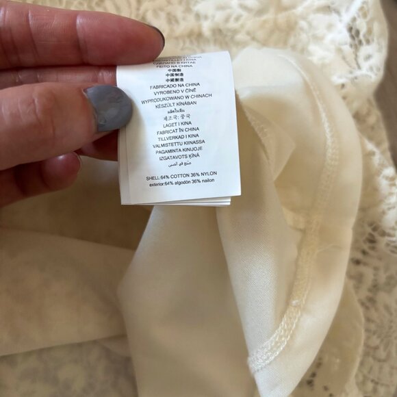 Michael Kors Lace Long Sleeve Ivory White Blouse Size Medium Party - Picture 6 of 15